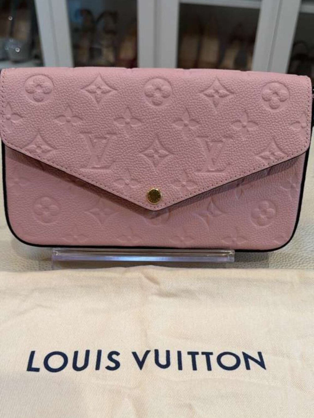 Louis Vuitton Pochette Félicie Monogram Empreinte Rose Poudre